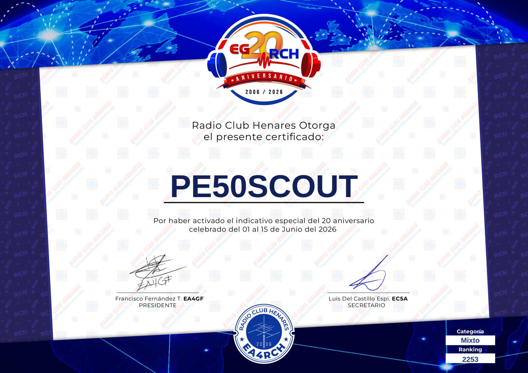 Diploma EG20RCH de PE50SCOUT